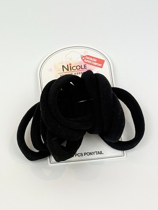 Nicole Accessories - Nicole Purest Essence Ouchless Comfort 10 pieces Black Hair Ties Ponytails. New